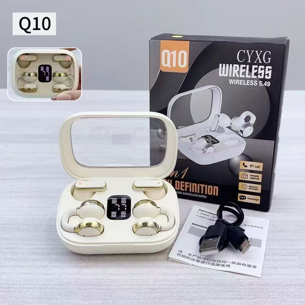 TWS Q10 – Écouteurs Sans Fil 2 en 1 avec Affichage Batterie